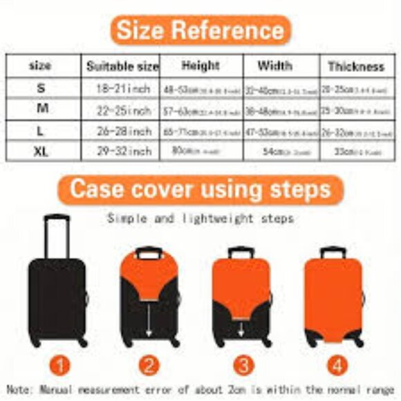 Luggage Protector/ Cover/ Waterproof Slip-On / NWT - Ticket Print - 29-32"H - Picture 4 of 6